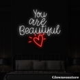 thumbnail image 2 of Glowneon You Are Beautiful Neon Sign, Custom Motivation Quotes Led Sign, Bar Decor, Girl Room Decor, 2 of 5