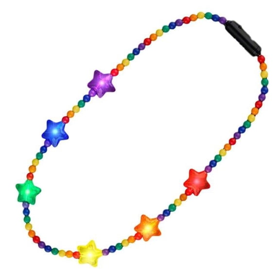 Flashing Rainbow Disco Prism Stars Fancy Party Necklace