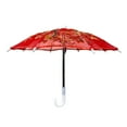 thumbnail image 3 of THY COLLECTIBLES Pack of 2 Mini Lace Umbrella Parasols with Sequins - Delicate Dolls Size Decorative Small Umbrella for Weddings, Baby Showers, Parties and Events - 11.6 inch Diameter Red, 3 of 7