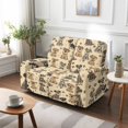 thumbnail image 3 of Jiueut Schnauzer Dog Paw Print Recliner Couch Covers, Soft Sofa Slipcover Breathable 2 Seat Reclining Chair Covers with Storage Pockets for Home Use, 3 of 7