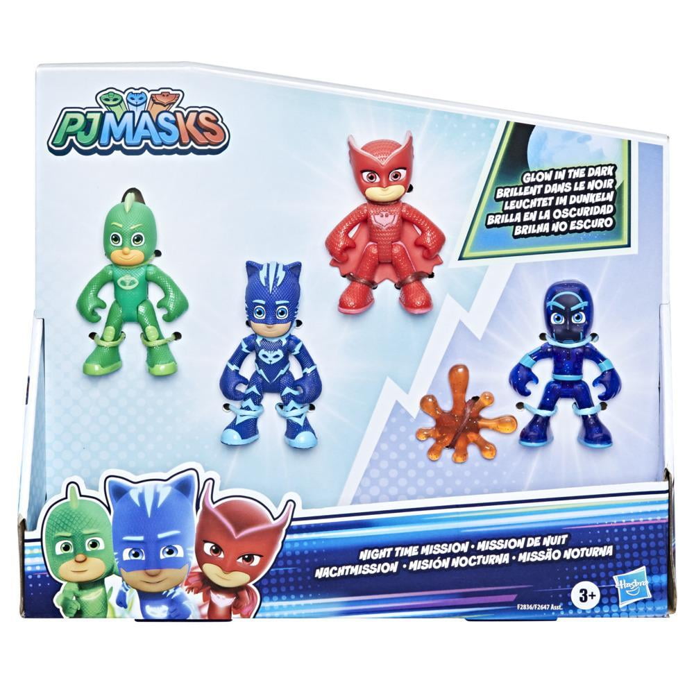 PJ Masks Night Time Mission Glow-in-the-Dark Action Figure Set, Preschool Toy