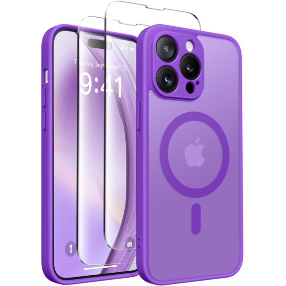 Funda CAPRARO magnética para iPhone 14 Pro Max Neon Purple