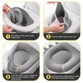 thumbnail image 4 of Venoro Bathroom Toilet Seat Cover Thermal Cushion Elastic Washable Toilet Seat Cover with Handle,Gray, 4 of 10