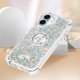 thumbnail image 5 of Funda para iPhone 16 Plus con Brillo Líquido Flotante, Purpurina, Parachoques y Anillo Giratorio Soporte, 5 of 5