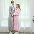 thumbnail image 4 of Elvqul Robes Under $10 Gray Plain Sleepwear Comfy Womens Long Length Unisex Robe, 4 of 9