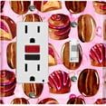 thumbnail image 1 of Metal Light Switch Wall Plate Outlet Cover (Coffee Mocha Candy Bean Toffee Swirl Pink Heart - Single Rocker Single Toggle), 1 of 2