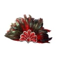 thumbnail image 2 of Tocado de plumas artificiales para hombres y mujeres, accesorio fotográfico para adultos y escenario. Rojo, 2 of 9