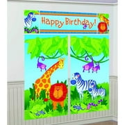 Jungle Animals Safari Birthday Party Backdrop Scene Setters Wall Decorating Kit