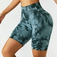 thumbnail image 3 of Pantalones cortos de Yoga para mujer, mallas de cintura alta con Control de barriga y levantamiento de cadera, pantalones cortos de deporte y entrenamiento sin costuras teñidos con lazo para mujer, 3 of 6