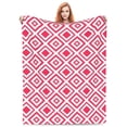 thumbnail image 5 of LNWH Abstract Seamless Geometric Flower Pattern Throw Blanket, Flannel Sofa Blankets for All Seasons, 60"x50", 5 of 8