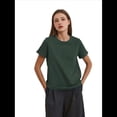 thumbnail image 2 of Camisetas de Corta Extragrandes para Mujer, Cuello Redondo, Holgadas, para Hacer Ejercicio, Informales, de Verano, de Algodón, Verde Oscuro, Talla 4XL, 2 of 8