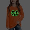 thumbnail image 6 of Ugoldhm Girls Halloween Glow In The Dark Print Crew Neck Long Sleeve Shirts Soft Casual Fall Top, 6 of 7