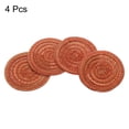 thumbnail image 3 of Uxcell 4 piezas de manteles trenzados redondos de 4" para mesas de comedor, manteles redondos antideslizantes, lavables, con aislamiento térmico, manteles tejidos, naranja, 3 of 7