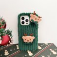 thumbnail image 3 of ELEHOLD for iPhone 15 Pro Max Cute Fluffy Case for Women Girls, with Deer Pattern, Luxury Soft Warm Fluffy Furry Plush Flexible TPU Shockproof Protective Phone Case For iPhone 15 Pro Max, Green, 3 of 5