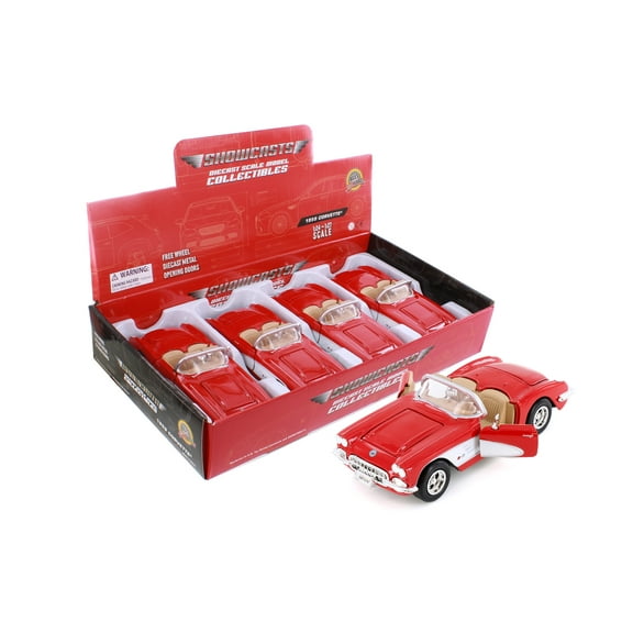 1959 Chevy Corvette Convertible, Red - Showcasts 77216D - 1/24 Scale Diecast Model Car