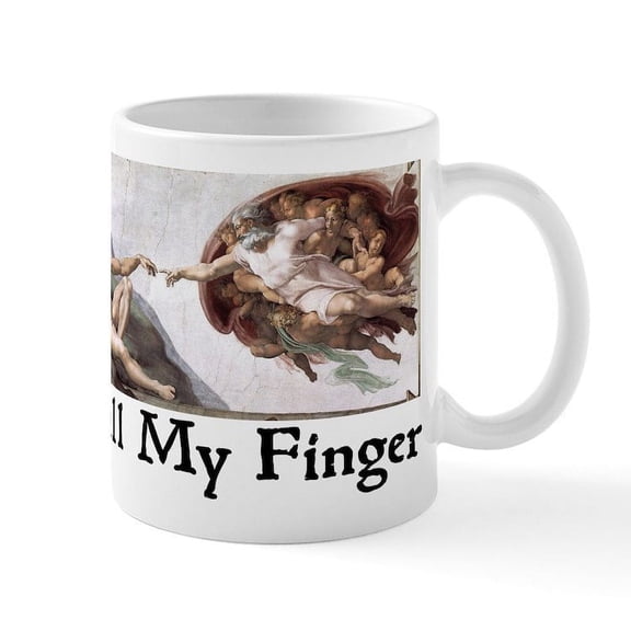 CafePress - Pull My Finger Mug - 11 oz Ceramic Mug - Novelty Coffee Tea Cup