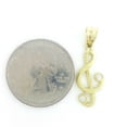 thumbnail image 3 of 10k solid yellow Gold music sign Pendant cubic zirconia fine jewelry 1.5g, 3 of 12