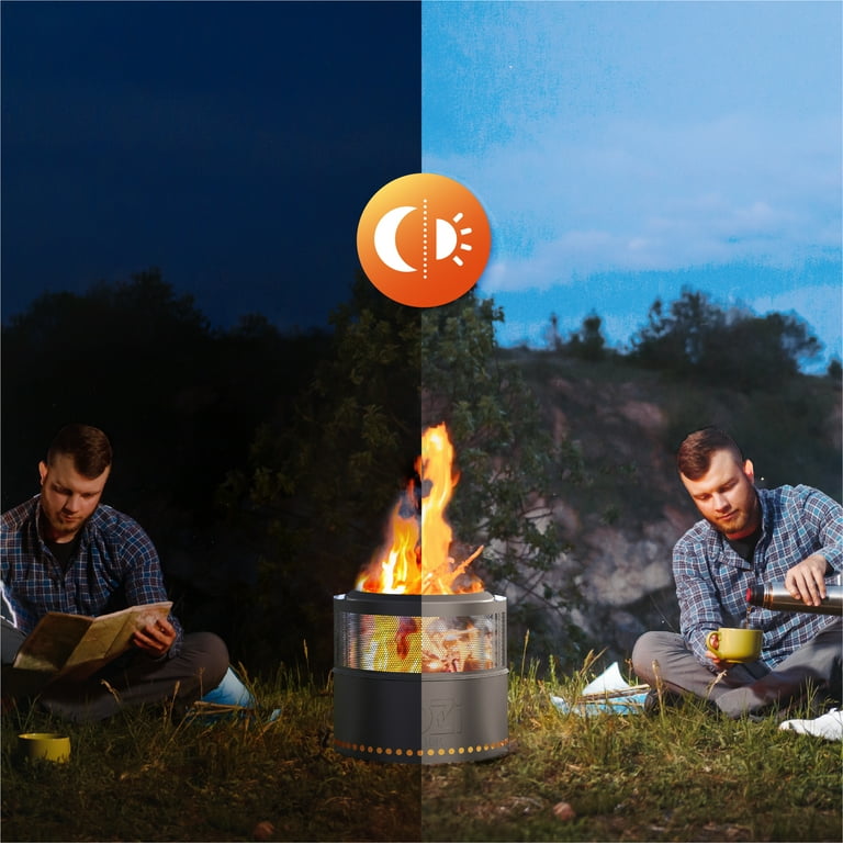 Cozii Smokeless Fire Pit, Stainless Steel, Portable Fireplace with