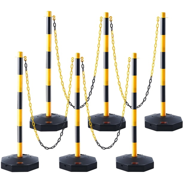 Conos de poste delineador de tráfico VEVOR ajustables con cadena de 8 pies, paquete de 6
