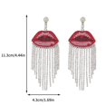 thumbnail image 3 of Teissuly Fashionable Lip Tassel Earrings Alloy Diamond,Novelty Earrings Teissuly WER202310060307, 3 of 9