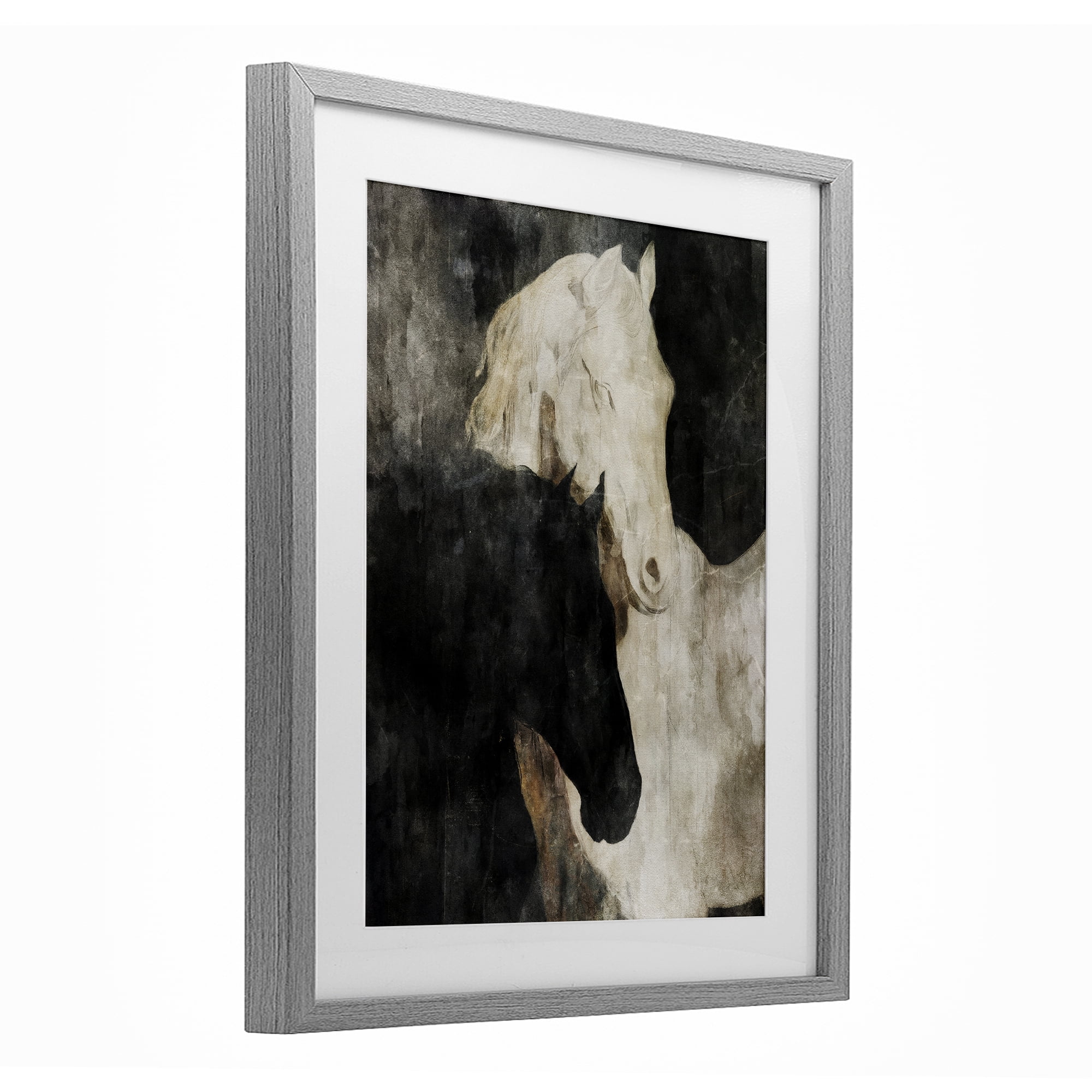 Stupell Industries Dual Spirit Horses Gray Framed Print Under Glass, design by Svetlana Aleynikova