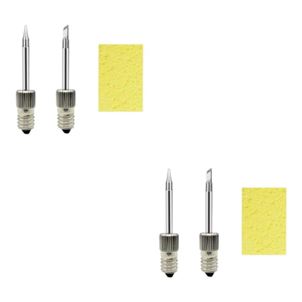 Scienceny Copper Soldering Iron Tips Kit Parts with Cleaning Sponge for E10 Interface Type1 NO1