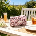 thumbnail image 4 of Printed Fluffy Zippered Makeup Bag, Zipped Makeup Bag, Beautiful and Cute Floral Pattern Pencil Case, Suitable for Home, Travel, and Office, Can Store Lipstick, Cosmetics, and Other Small Items, 4 of 6
