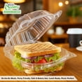 thumbnail image 4 of [350 Pack] 6x6 Clear Plastic Clam Shell Take Out Food Container - Take Out, Salad, Sandwich, Fruits, Polypropylene, Restaurant Supplies, Recyclable, Heavy Duty (6 x 6 inches), 4 of 8