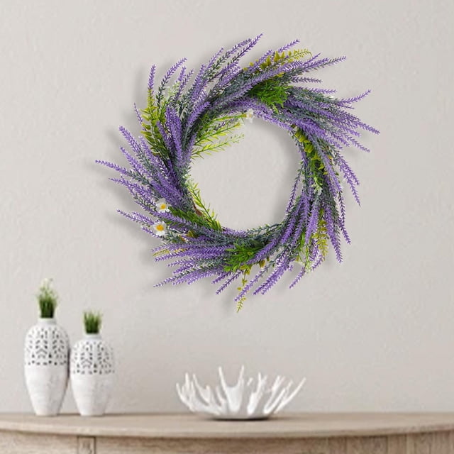 Guirnalda de lavanda para colgar en la pared, decoración decorativa, corona Floral para vacaciones, interior, exterior, jardín, celebración de boda