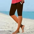thumbnail image 2 of ABATAB Capris Leggings for Women Summer Knee Lengeh Yoga Shorts High Waist Comfy Stretchy Gym Workout Leggings, 2 of 6