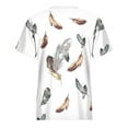 thumbnail image 5 of Wycnly Womens Tops Dressy Casual Going out Fashion Comfy Lightweight Loose Fit Pullover Tees Shirts Summer Short Sleeve Crewneck Tops Leopard Print Blouse Gray l, 5 of 5