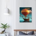 thumbnail image 3 of JRXY   Space Theme Canvas Wall Art Steampunk Airship Fantasy Picture Starry Night Sky Abstract Artwork Stretched And Framed for Kids Bedroom Classroom Ready to Hang 12x16 in, 3 of 4