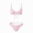 thumbnail image 5 of NOLDARES Women's Ribbed Bikini Sets Scoop Neck Cheeky Swimsuit Two Piece Bathing Suit(Pink,XS), 5 of 7