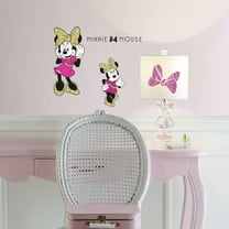 Minnie Mouse Peel and Stick Wall Decals with Glitter