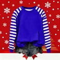 thumbnail image 5 of ZHYou Womens Colorblock Striped Sleeves Long Sleeve Tops,Casual Round Neck Daily Wear Shirts,Blue,Size M, 5 of 5