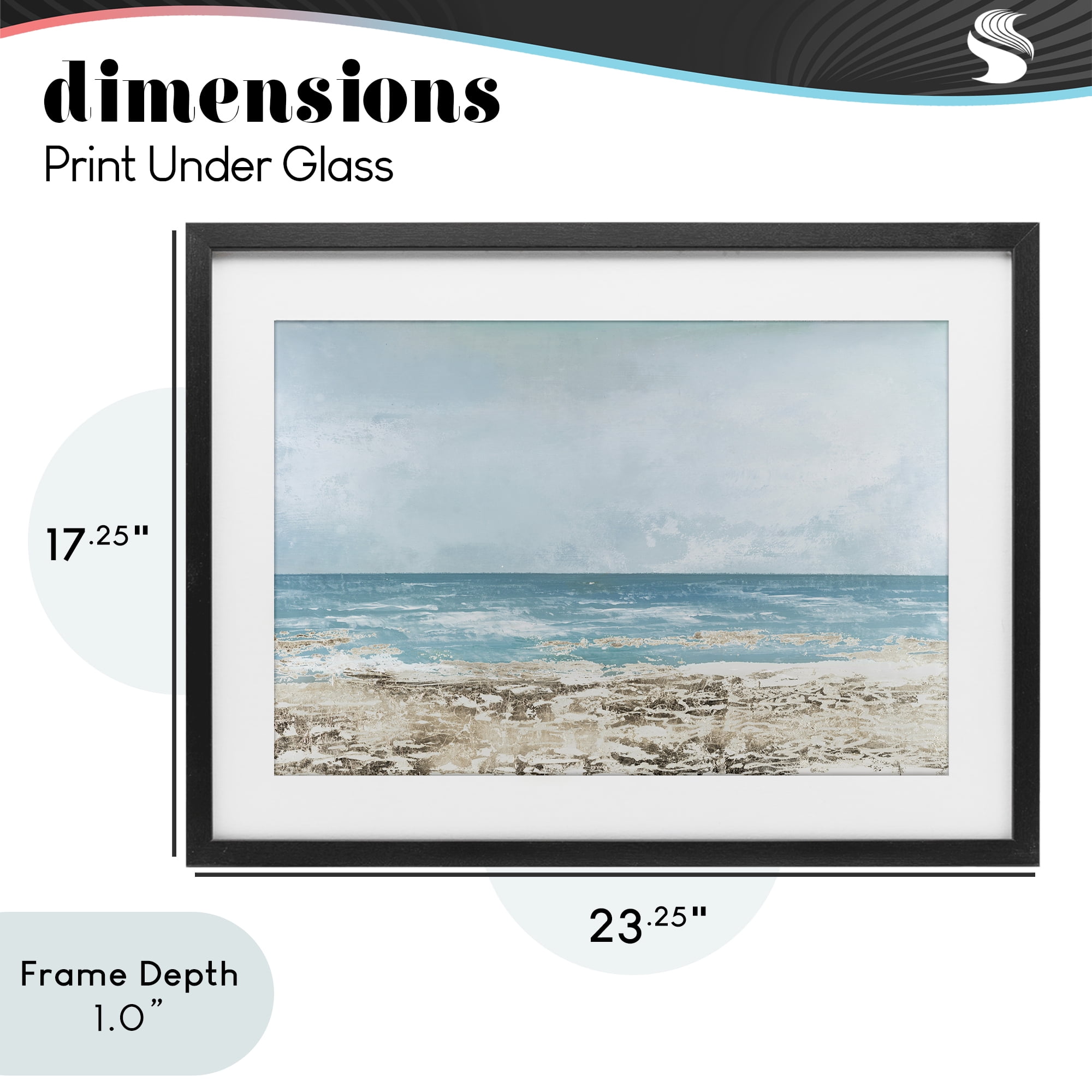 Stupell Industries Peaceful Mood Coastal Scene Black Framed Print Under Glass, design by Lorenzo Collective