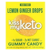 Kiss My Keto, Gummy Candy, Lemon Ginger Drops, 8 Bags, 0.88 oz