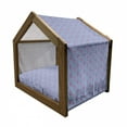 thumbnail image 2 of Anchor Pet House, Geometric Design with Anchors Silhouettes on Zigzag Lines Wavy Background, Outdoor & Indoor Portable Dog Kennel with Pillow and Cover, 5 Sizes, Blue Dark Coral White, by Ambesonne, 2 of 5