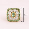 thumbnail image 5 of 0.50 CTW Natural Diamond Polki Emerald Cocktail Valentines Day Gifts Ring 925 Sterling Silver 14K Gold Plated, 5 of 5