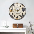 thumbnail image 2 of Yayeee Wall Clock Battery Operated 11.9" Silent Quartz Non-Ticking for Living Room Decor, Halloween Black Pumpkins, 2 of 8