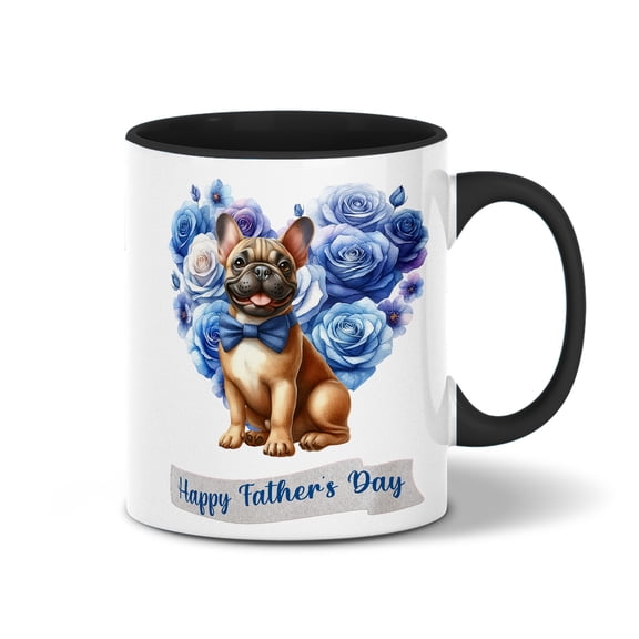 French Bulldog Proud Dad Happy Father's Day 11oz Accent Two-tone Mug Dog Lover Gifts Coffee Tea Cup - 02008