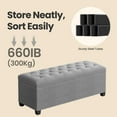 thumbnail image 2 of LEDREM Storage Ottoman Bench, 43" End of Bed Bench with Removable Cover, 660lb Capacity, for Living Room, Bedroom, Light Gray, 2 of 5