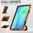 thumbnail image 4 of Case for Samsung Galaxy Tab S10 FE+ Plus 13.1 inch 2025, 360 Rotating Stand Handle Pencil Holder Shoulder Strap Heavy Duty Shockproof Cover, Orange, 4 of 7