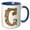 Blue/White, variant on 3drose, Elegant Image of Gold Victorian Ornate Monogram Initial C, 15oz Mug