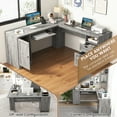 thumbnail image 6 of Costway L-Shaped Corner Computer Desk Writing Table Study Workstation with Drawers Storage, 6 of 10