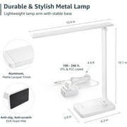 Lepro LED Desk Lamp Touch Control Metal Desk Light 9.5W 800lm 5 Color Modes 5 Brightness Levels Dimmable Home Office Desktop Lamp for Reading, Studying, Nail, College Dorm, White