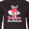 thumbnail image 4 of Inktastic Skateboarding Cute Girls Long Sleeve Youth T-Shirt, 4 of 5