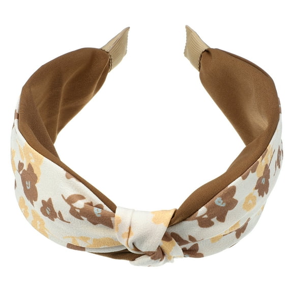Floral Knot Hairbands No Slip Fashion 2.36" Wide Hair Accessories Brown Headbands for Women