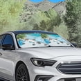 thumbnail image 3 of Binienty Sea Turtle Car Windshield Sunshade Tropical Palm Tree Sunny Beach Auto Sun Visors UV Protection Car Sun Shade Windshield Blocker Removable Automotive Accessories, 3 of 8