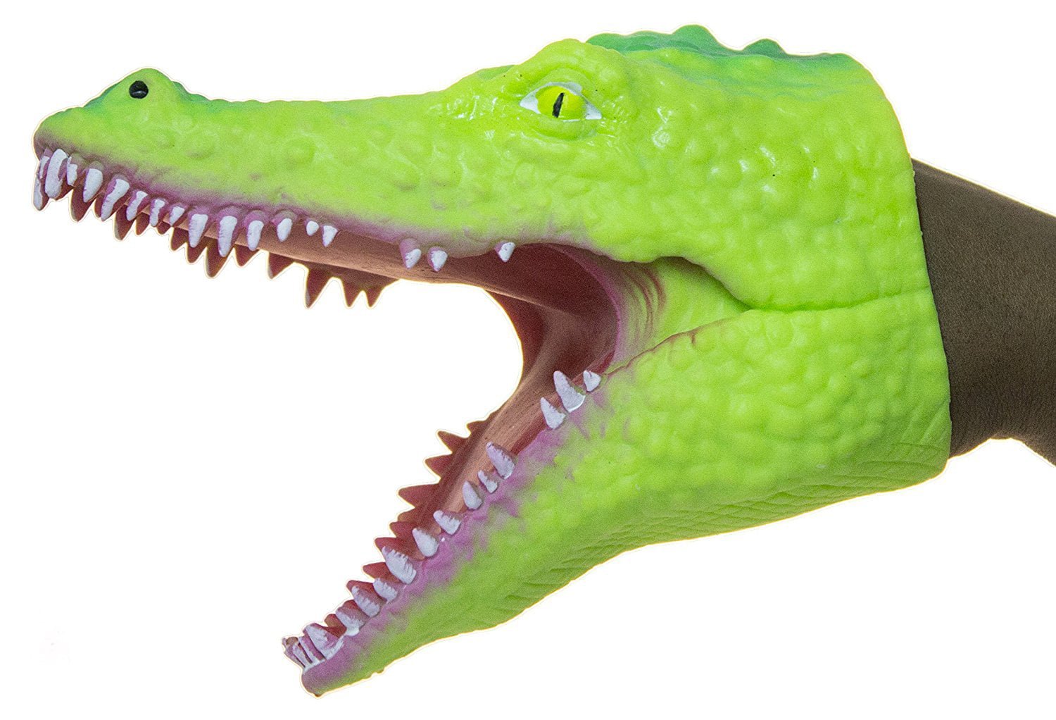 Green Soft Silicone Alligator Crocodile Rubber Hand Puppet 